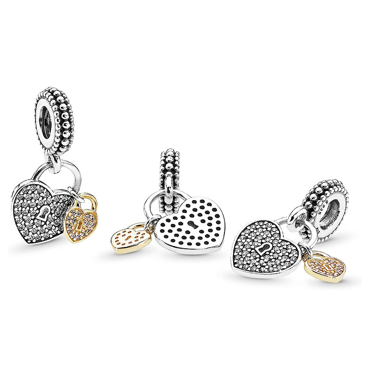 Charm Colgante Pandora Original para Mujer 791807CZ Corazón Candado s925 3