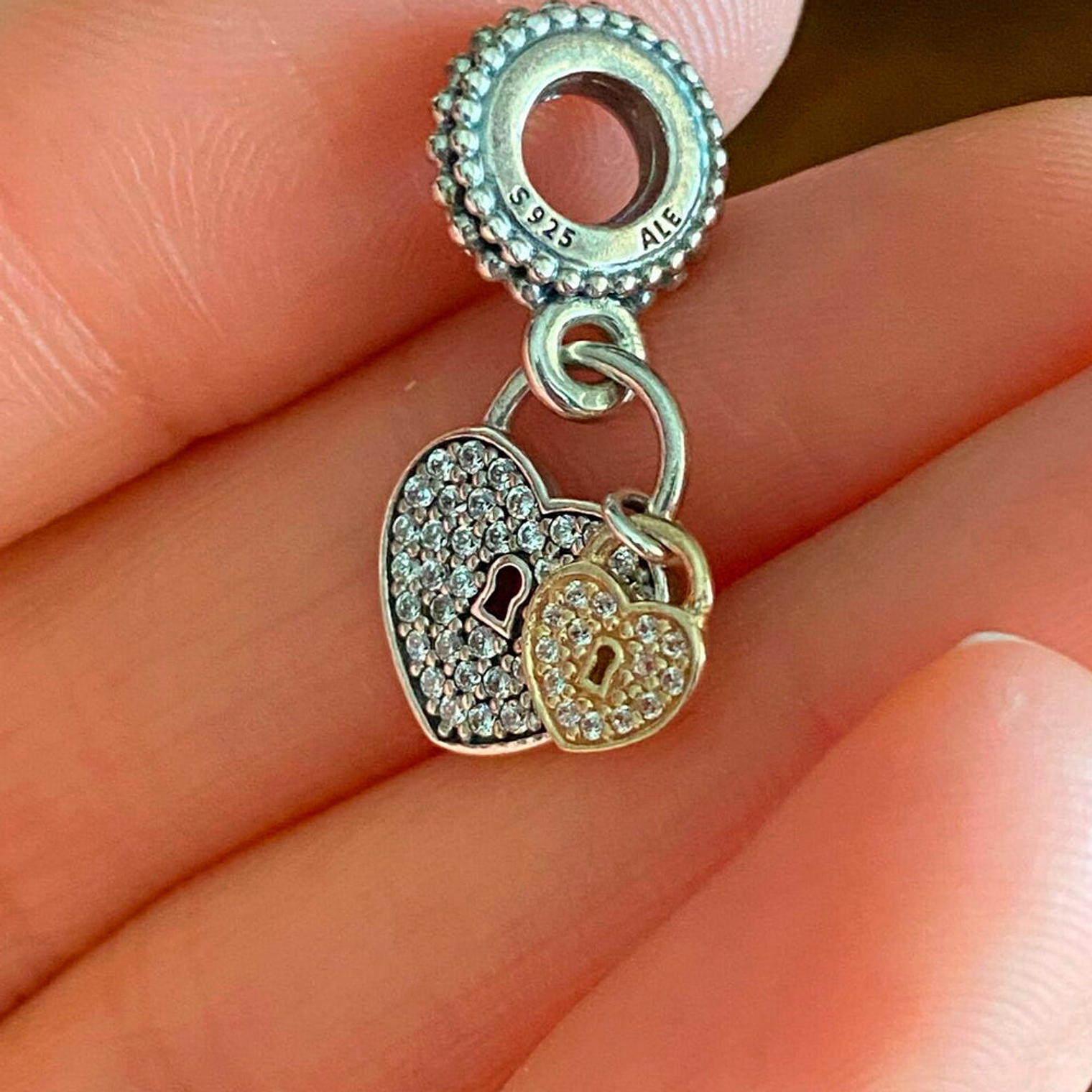 Charm Colgante Pandora Original para Mujer 791807CZ Corazón Candado s925 5