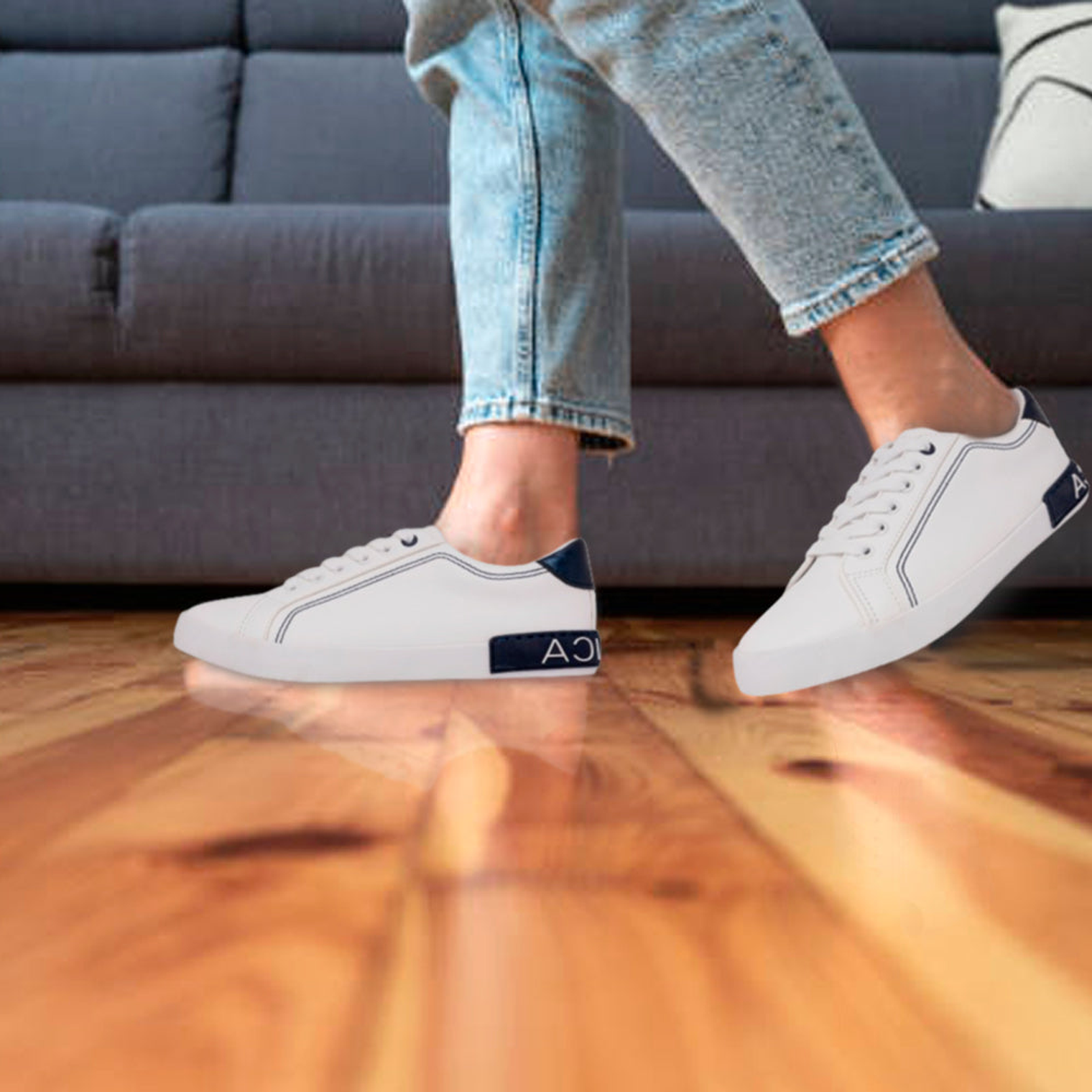 Zapatillas Nautica KW2526 Logo Lace-Up Original Color Blanco y Azul Unisex 6