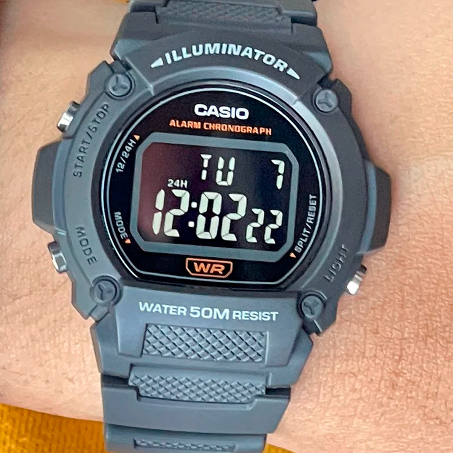 Reloj Digital Casio Original para Hombre Serie W219H-8BVCF en Resina Azul Oscuro 6