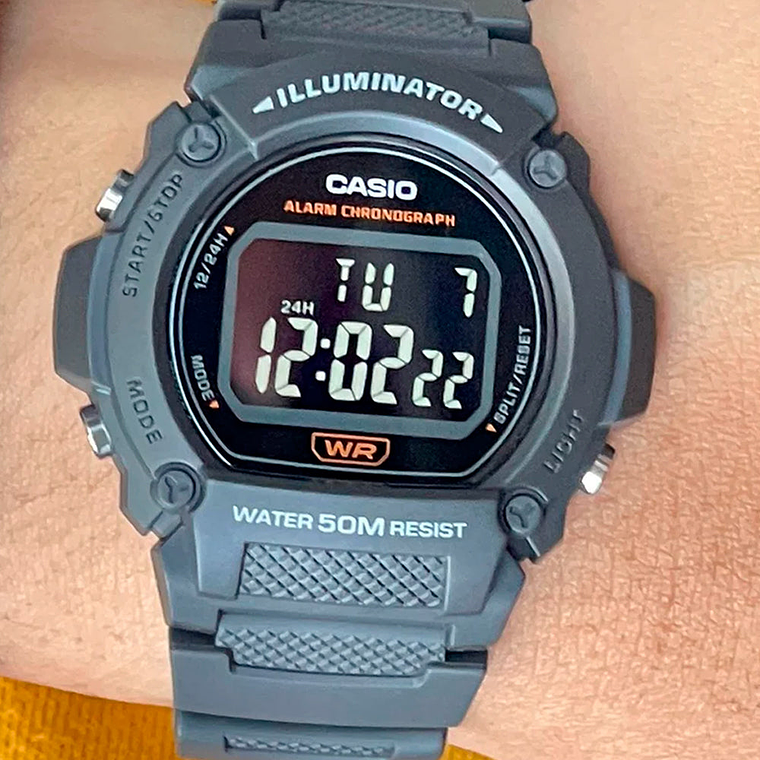 Reloj Digital Casio Original para Hombre Serie W219H-8BVCF en Resina Azul Oscuro 6