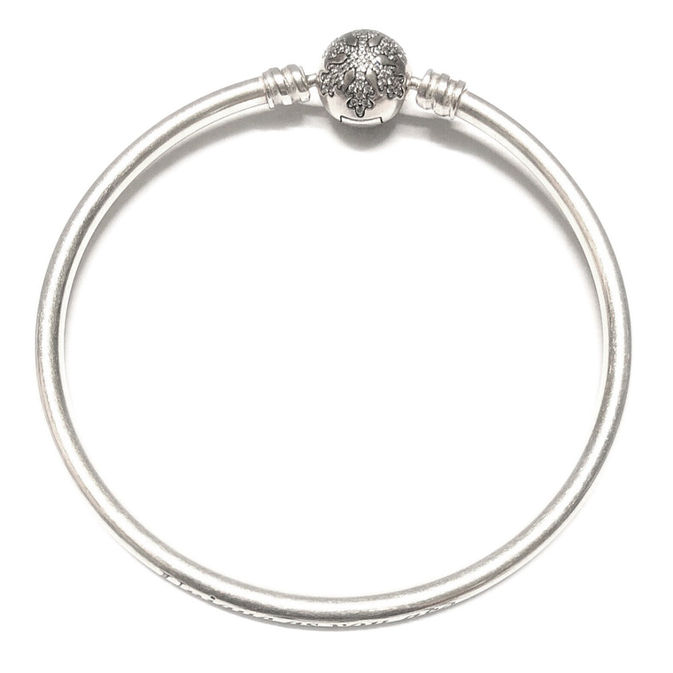 Pulsera Brazalete Pandora Copo de Nieve con Grabado 