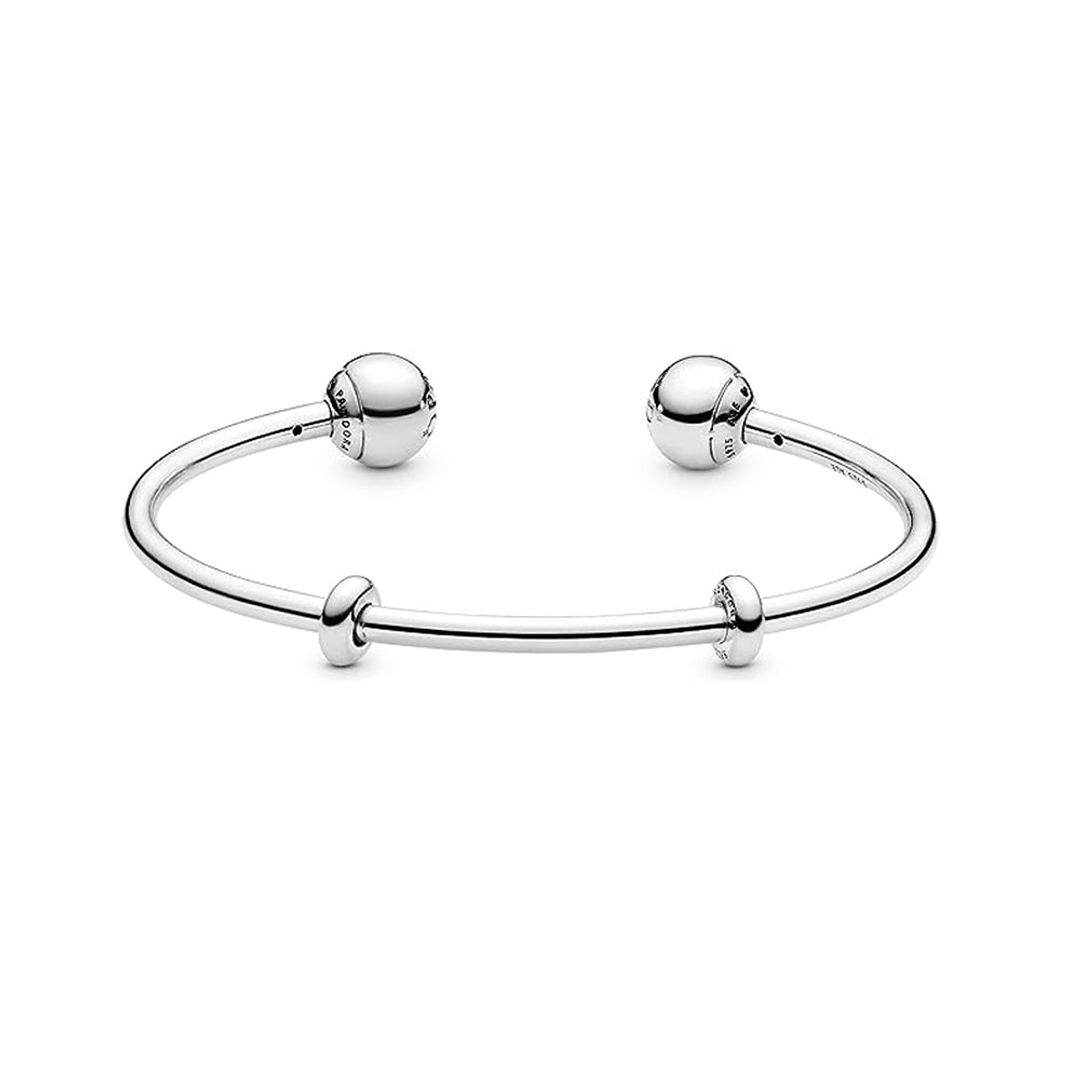 Pulsera Brazalete Pandora con Cierre Abierto de Esferas con Logo 596477 Plata 925 Talla 18cm 2