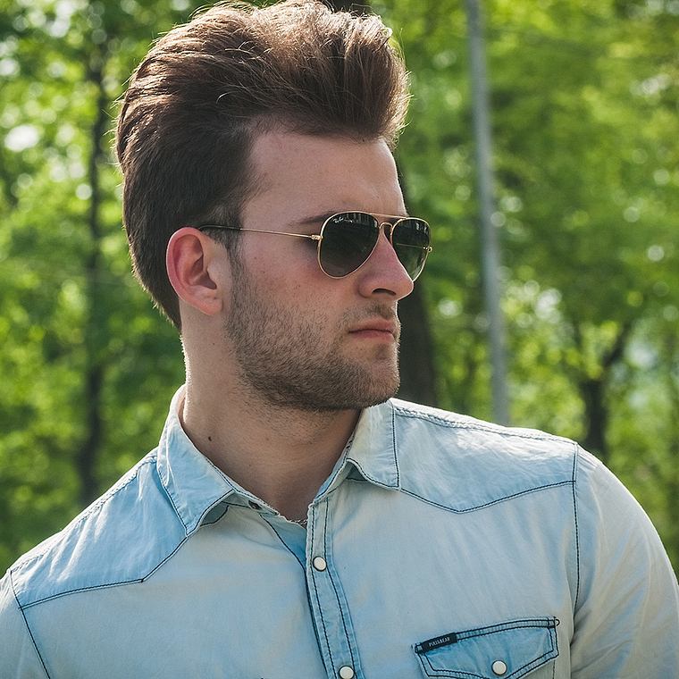 Lentes de Sol Ray Ban Aviador RB3025 L0205 Color Dorado Talla 58mm 5