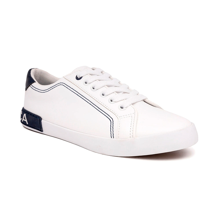 Zapatillas Nautica KW2526 Logo Lace-Up Original Color Blanco y Azul Unisex 7