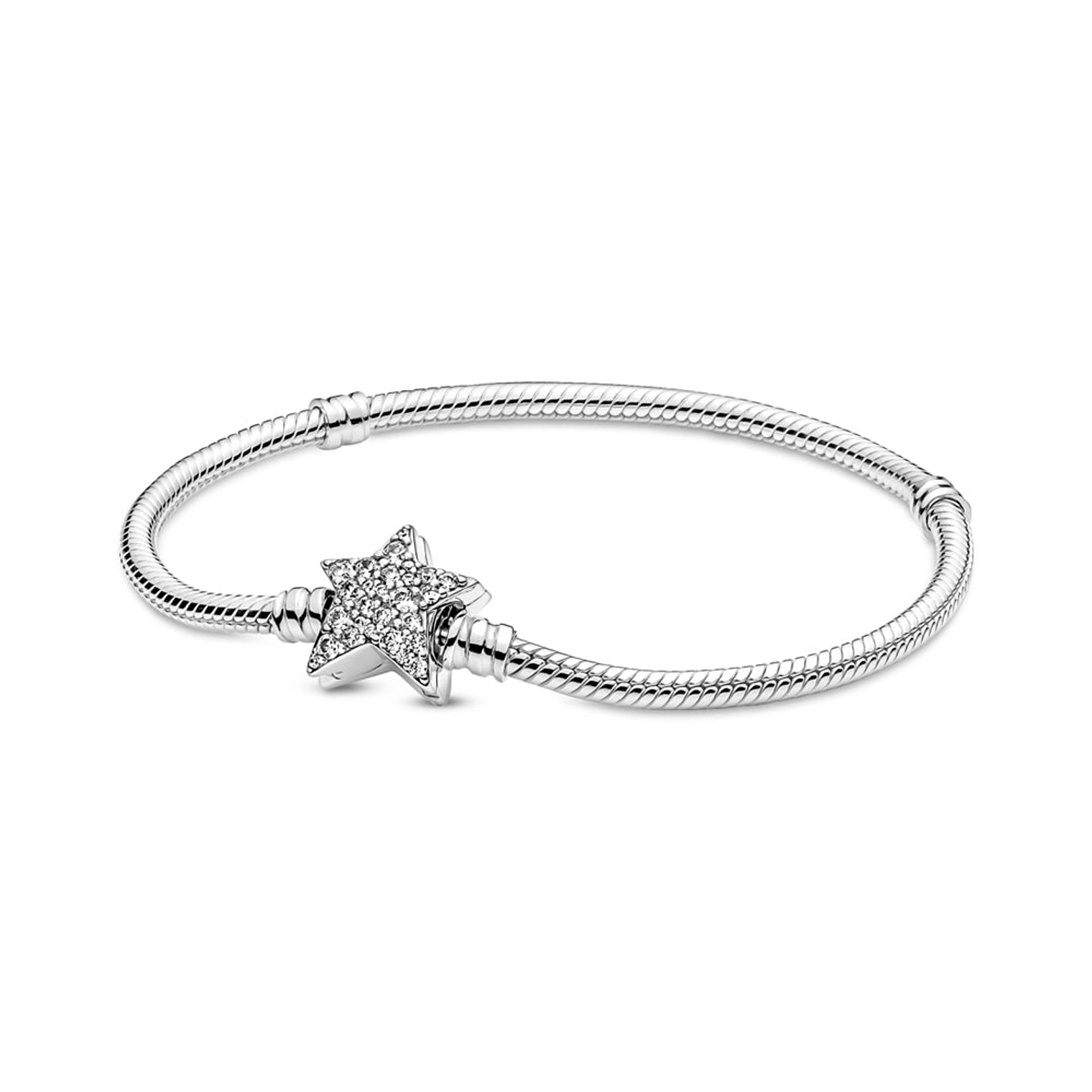 Pulsera Brazalete Pandora Cadena de Serpiente Cierre Estrella 599639C01 Plata 925 Talla 18cm 1