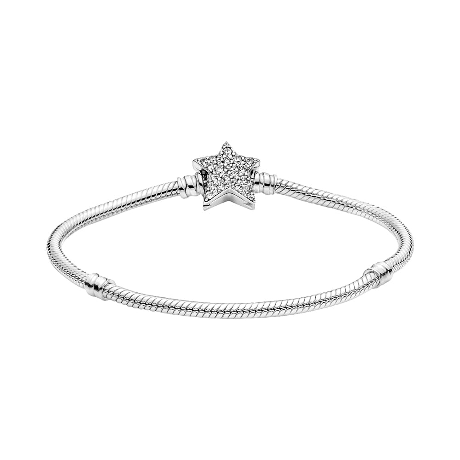 Pulsera Brazalete Pandora Cadena de Serpiente Cierre Estrella 599639C01 Plata 925 Talla 18cm 2