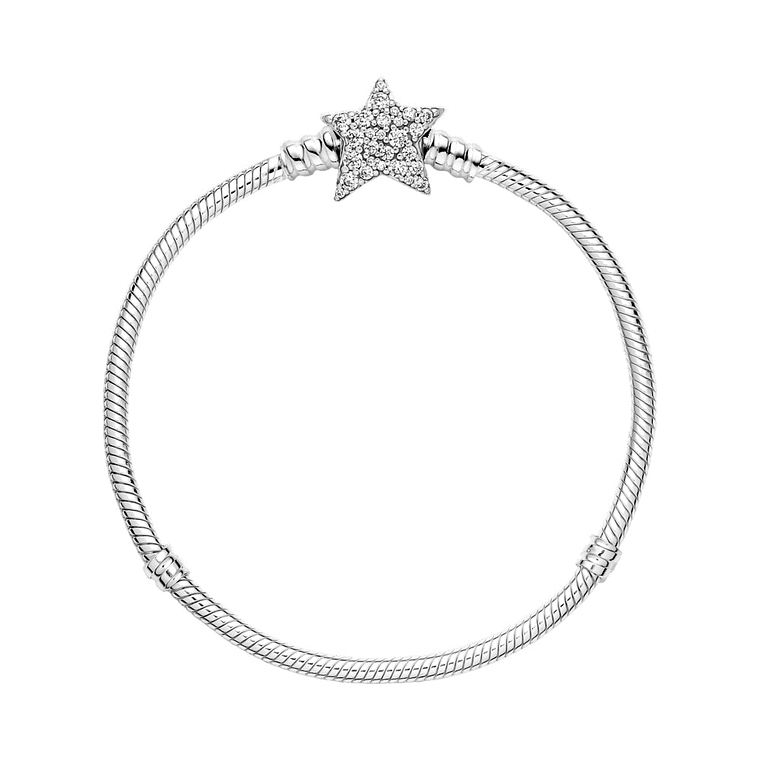 Pulsera Brazalete Pandora Cadena de Serpiente Cierre Estrella 599639C01 Plata 925 Talla 18cm 3