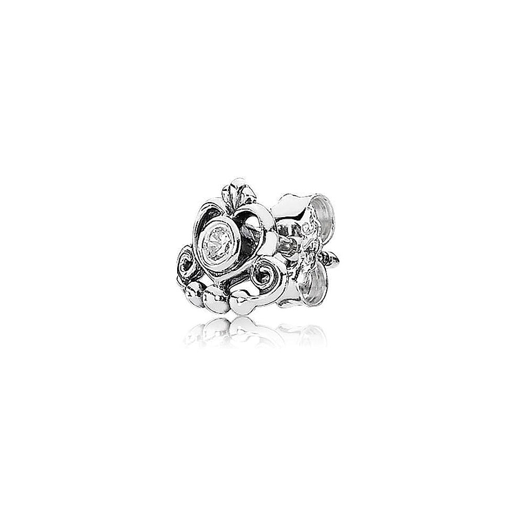 Aretes Pendientes Pandora Tipo Topo Tiara de Princesa Brillante 290540CZ Plata 925 3
