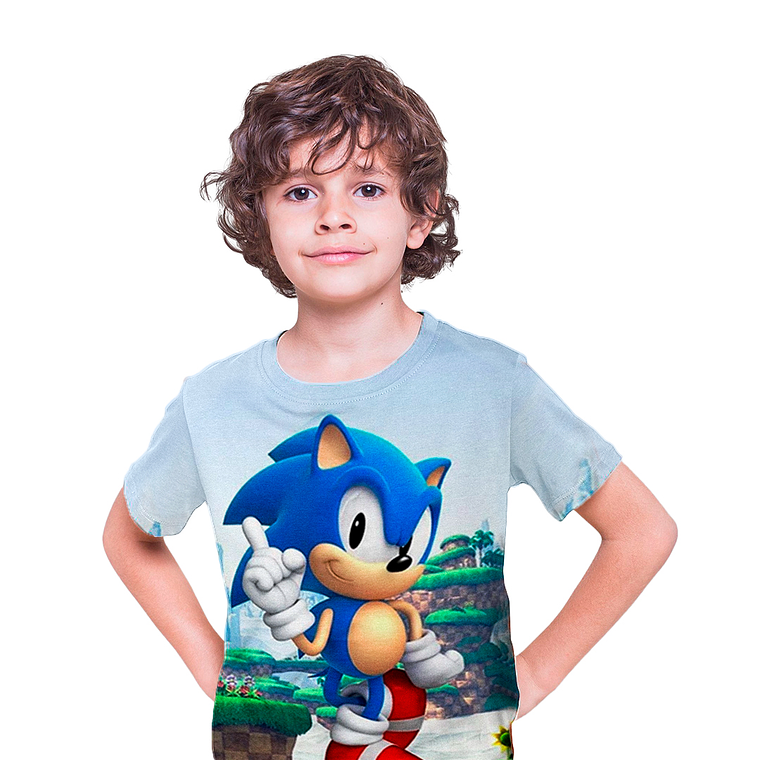 Polo con Diseño Sony para Niño Color Celeste  2