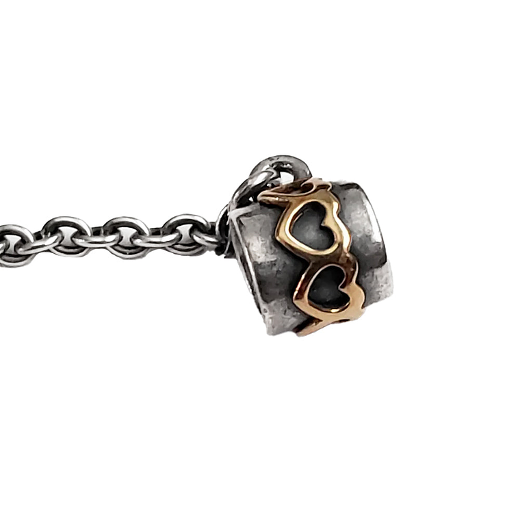 Cadena de Seguridad Pandora con Corazones de Oro Color Plateado 790307-05 en Plata 925 4