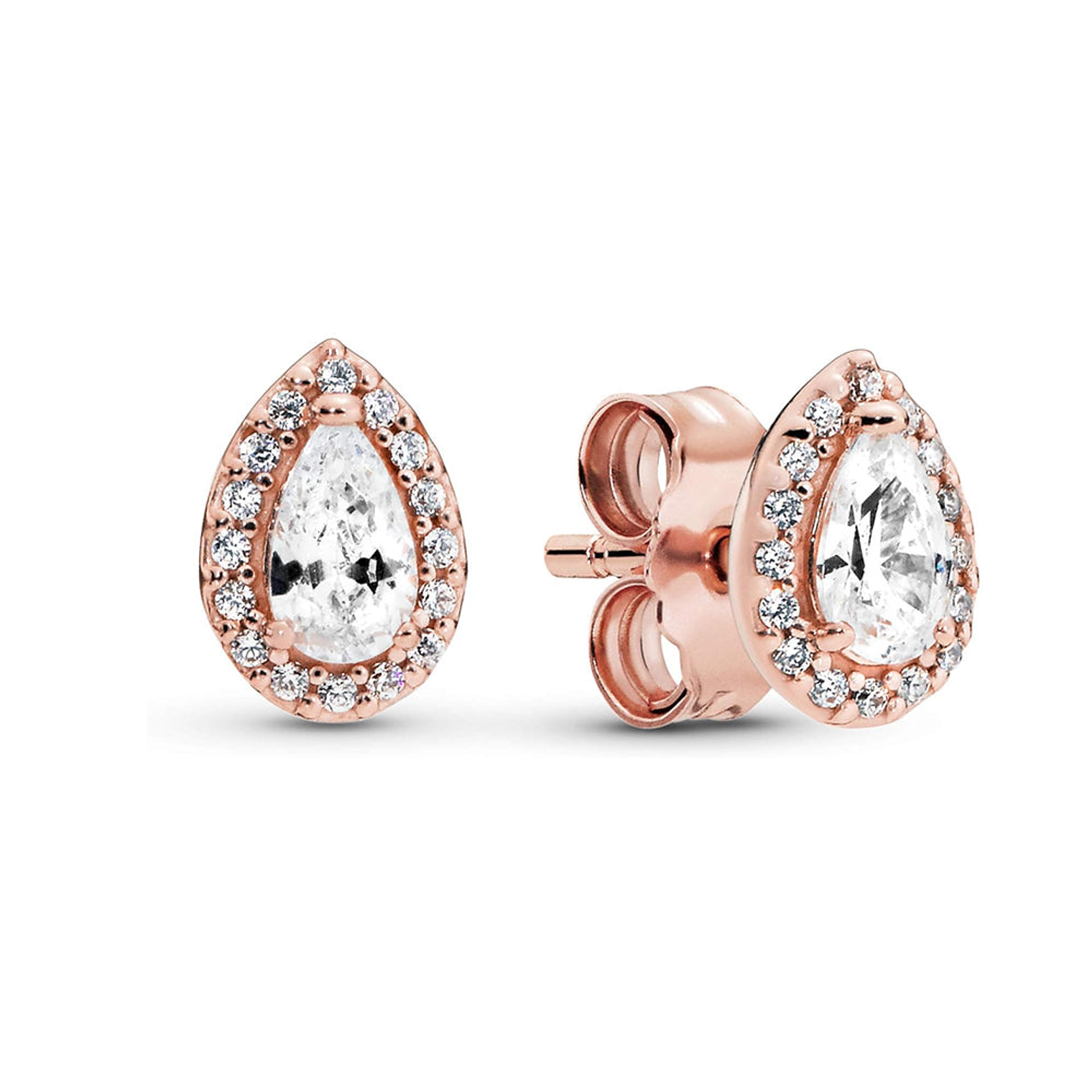 Aretes Pendientes Pandora Rose Lagrima Brillante Con Detalles en Circonita 286252CZ Plata 925 1