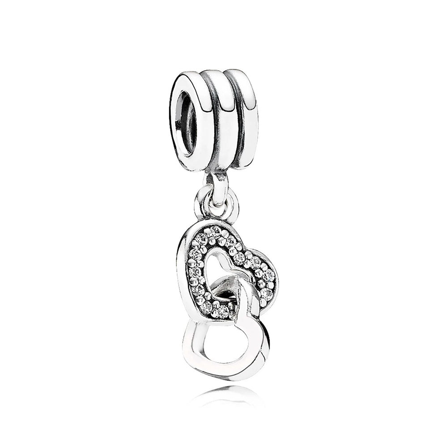 Charm Colgante Pandora Original para Mujer 791242CZ Corazónes Entrelazados Plata s925 1