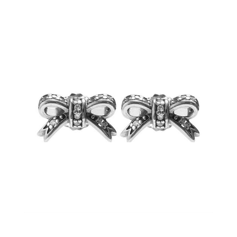 Aretes Pendientes Pandora Lazo de Corazones Tipo Topo 290555CZ Plata 925 1