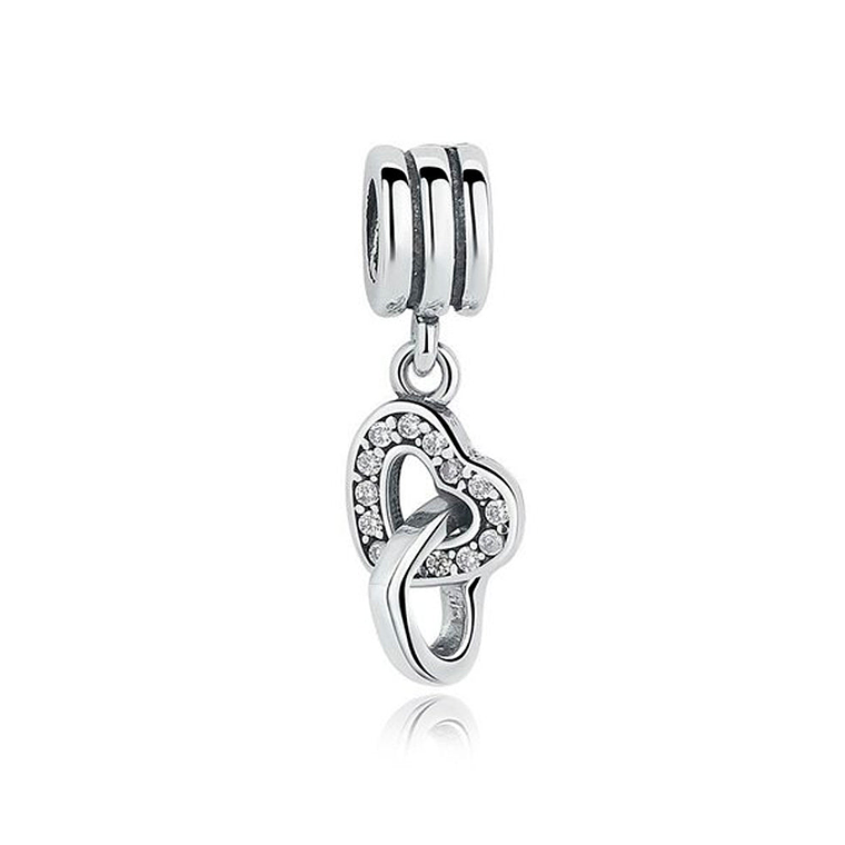 Charm Colgante Pandora Original para Mujer 791242CZ Corazónes Entrelazados Plata s925 3