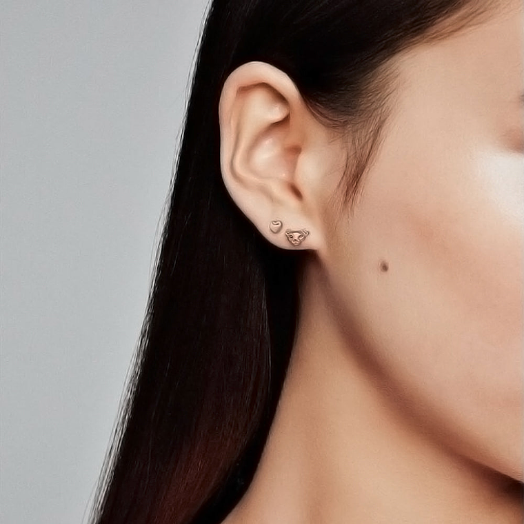 Aretes Pendientes Pandora Rose Leona y Corazon 288022EN16 Plata 925 4