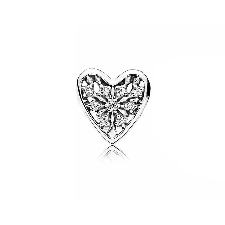 Aretes Pendientes Pandora Tipo Topo Corazon de Invierno 296368CZ Plata 925 2