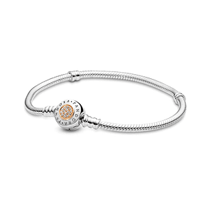 Pulsera Brazalete Pandora con Cierre de Logotipo y Circonita Cúbica 590741CZ Plata 925 Talla 18cm