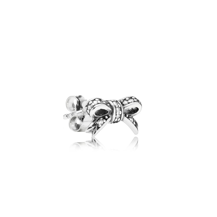 Aretes Pendientes Pandora Lazo de Corazones Tipo Topo 290555CZ Plata 925 4