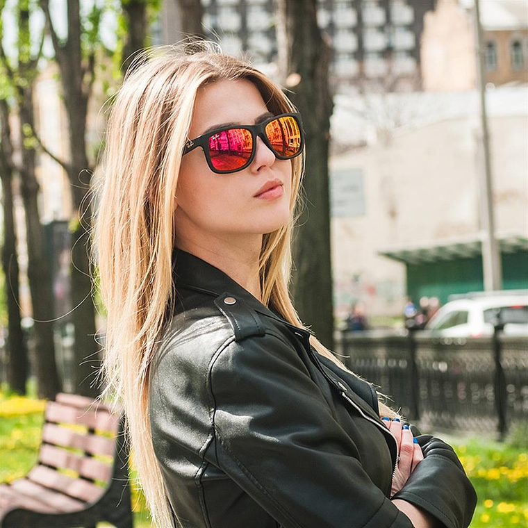 Lentes de Sol Ray Ban Espejado RB4165 622/6Q Color Naranja Talla 54mm 5