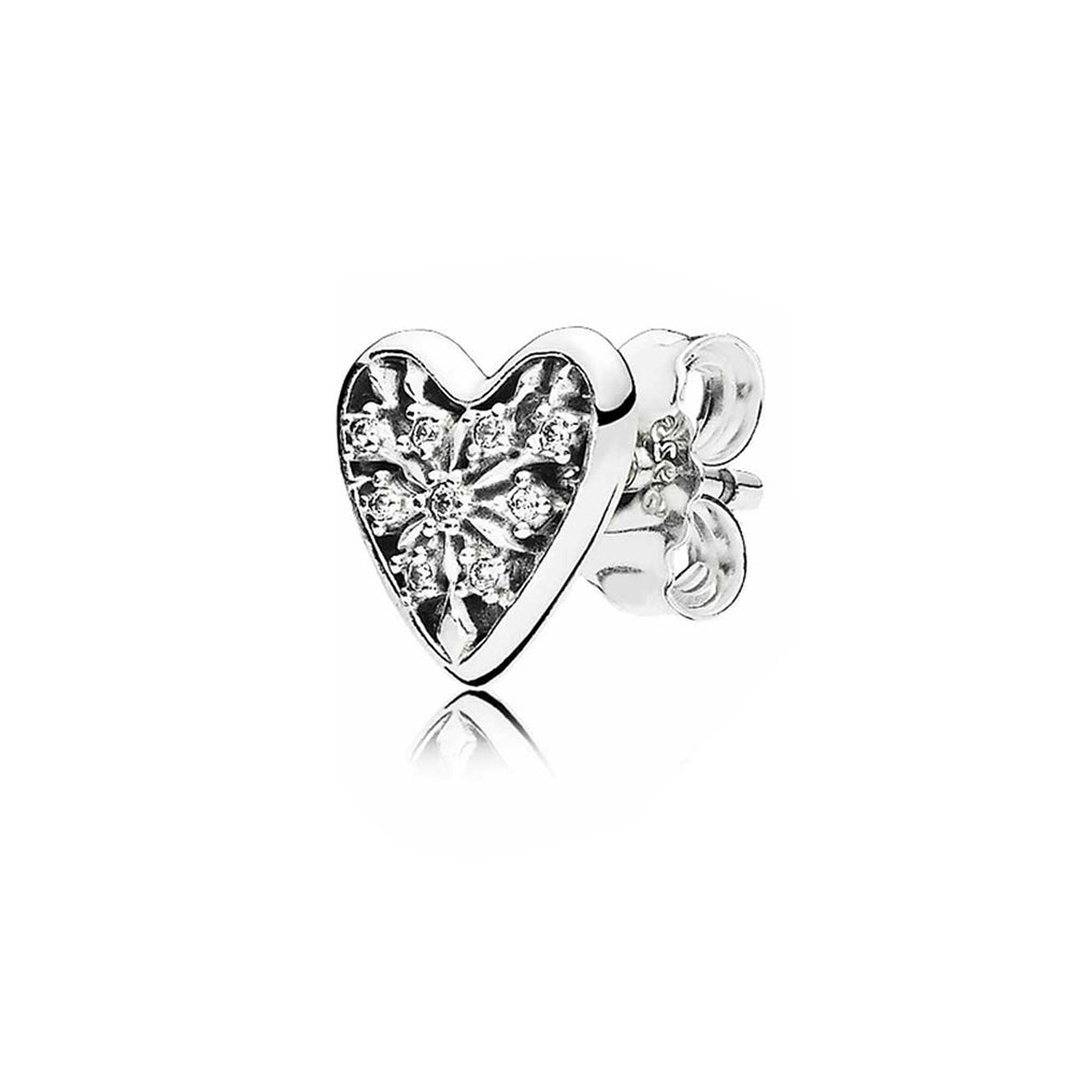 Aretes Pendientes Pandora Tipo Topo Corazon de Invierno 296368CZ Plata 925 4