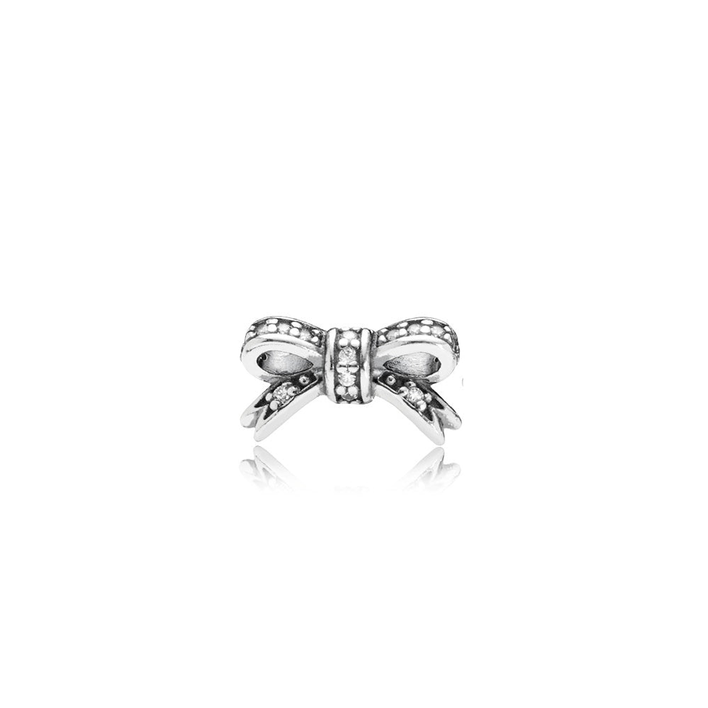 Aretes Pendientes Pandora Lazo de Corazones Tipo Topo 290555CZ Plata 925 5