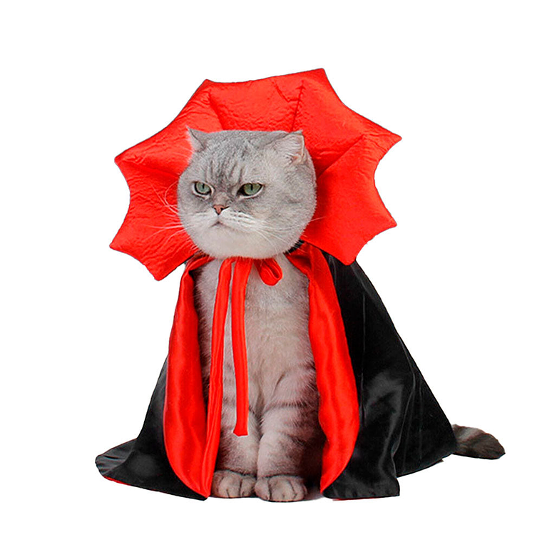 Disfraz para Perro y Gato capa de Murcielago Negro y Rojo Talla unica 6