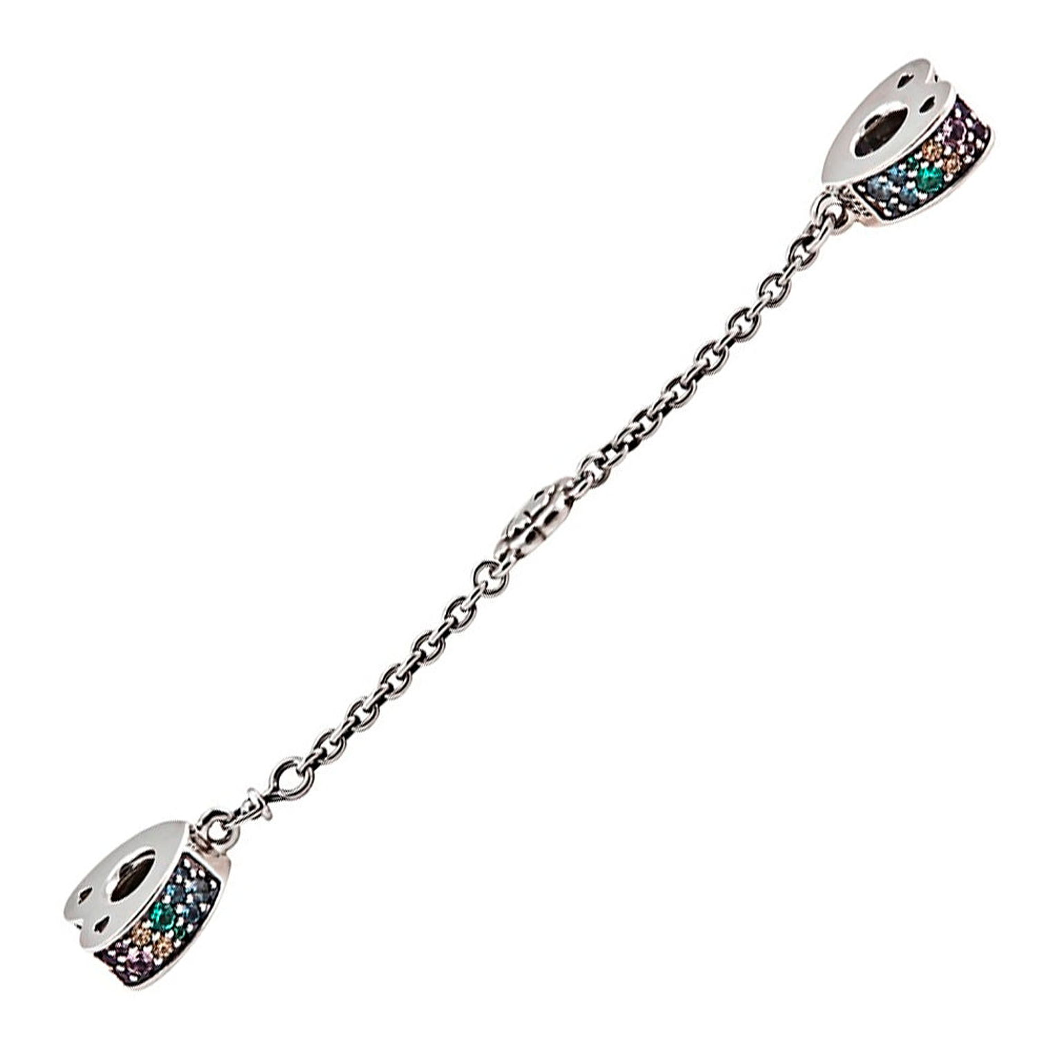 Cadena de Seguridad Pandora con Arcos de Amor Arcoiris 797021NRPMX-05 en Plata 925 3