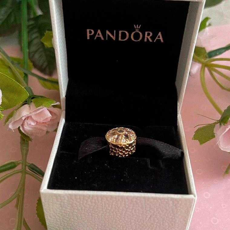 Charm Dije Pandora Original para Mujer 751003NBP Flores Opulentas Oro 14k 5
