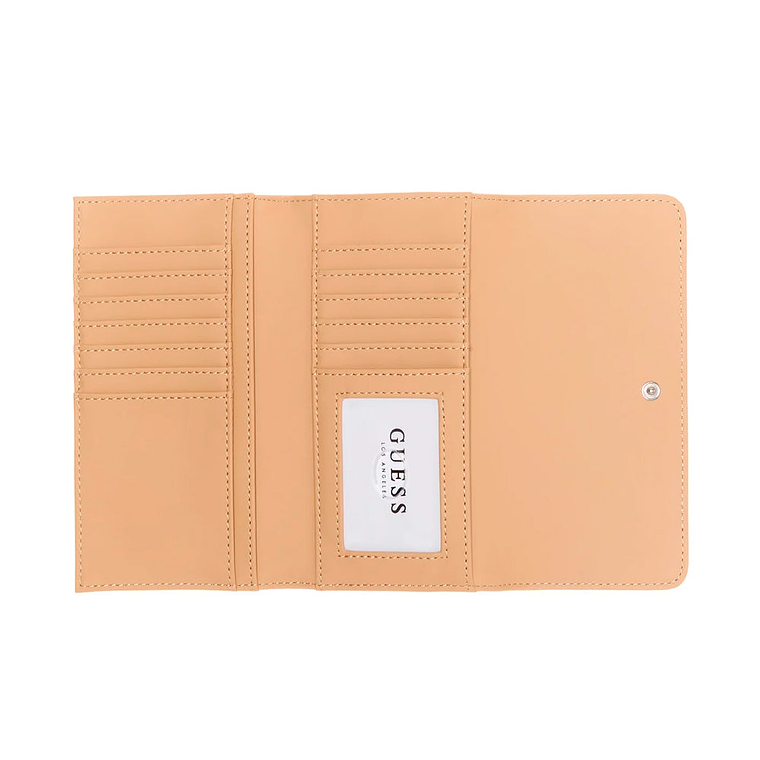 Billetera Guess Original SG941651 Clutch En Piel Sintética Color Celeste y Dorado 3