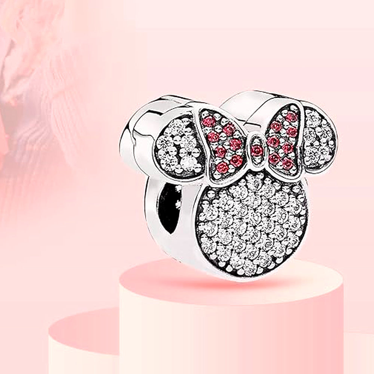 Clip Pandora Original para Mujer 791933 Disney Minnie Mouse Orejas s925 3