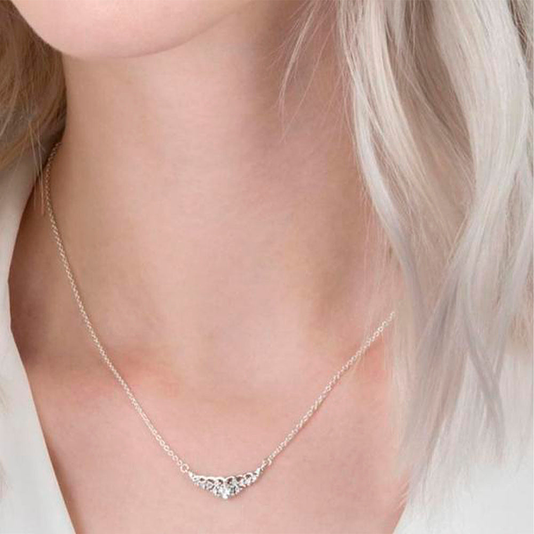 Collar de Cadena Pandora Tiara Reluciente 396227CZ Plata 925 Talla 45cm 6