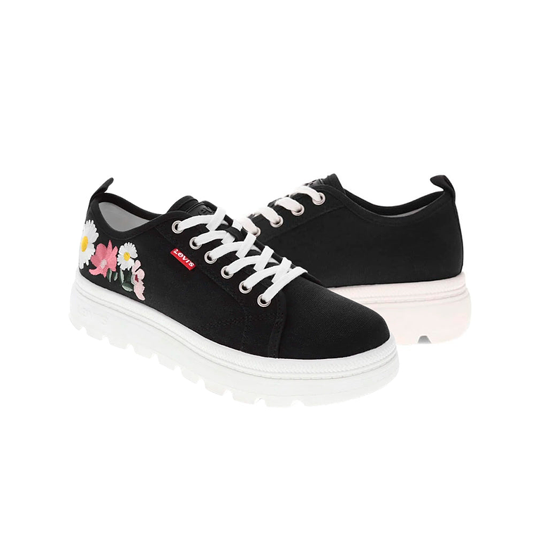 Zapatillas Levi´s Hope EMB Bordado de Flores Color Negro para Mujer Talla 40 1