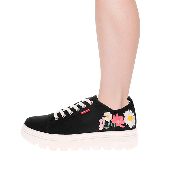 Zapatillas Levi´s Hope EMB Bordado de Flores Color Negro para Mujer Talla 40 6