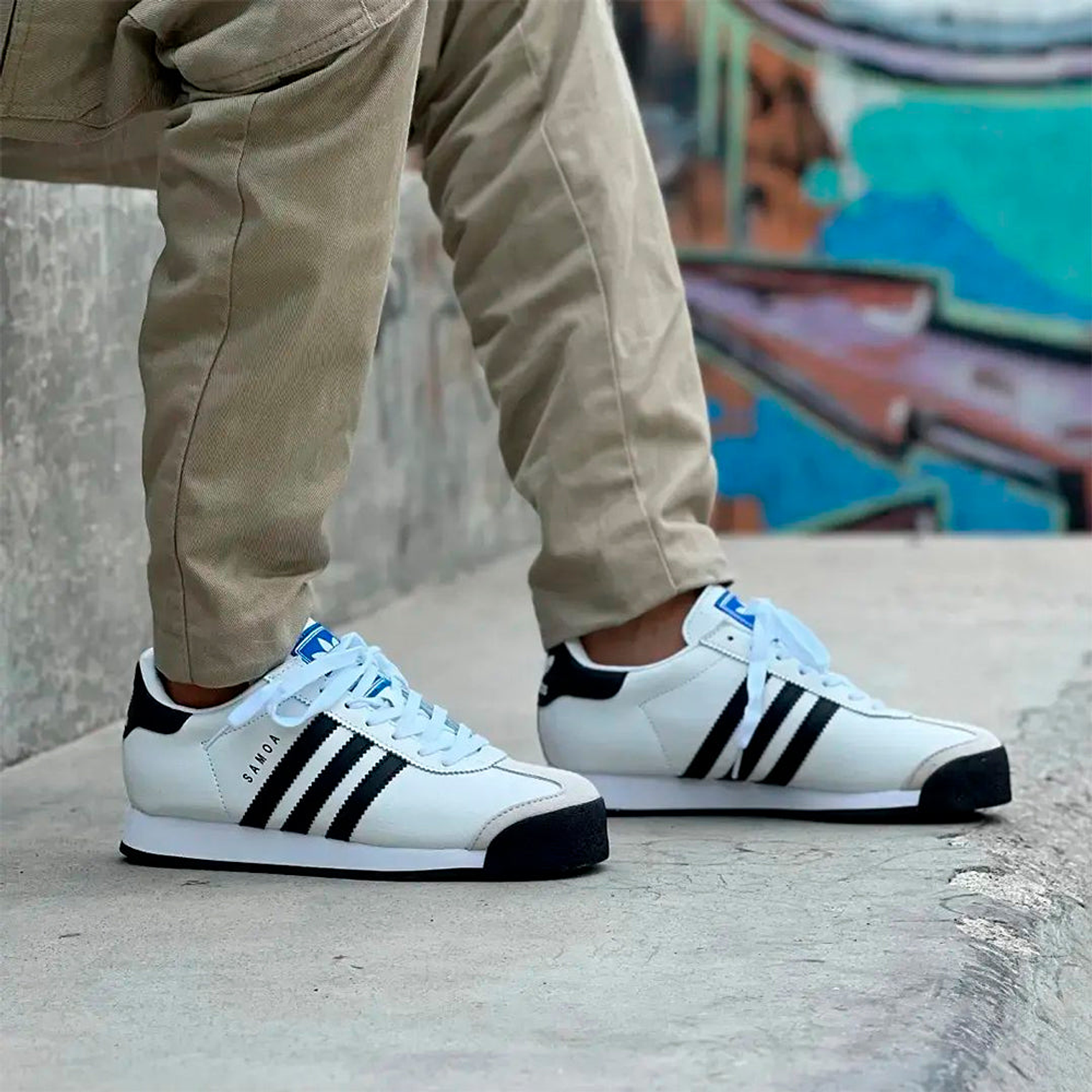 Zapatillas Adidas Samoa Original Punta Gamuza Color Blanco Para Hombre 6