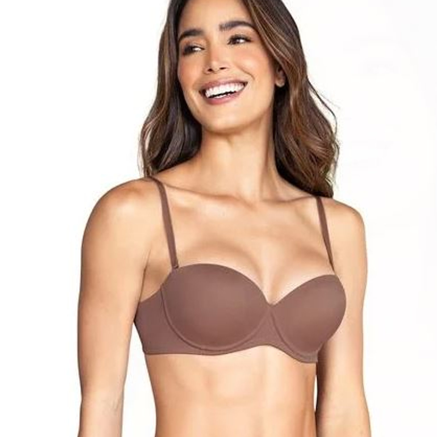 Brasier Leonisa Strapless Color Marron Talla 34B  1