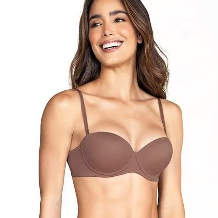 Brasier Leonisa Strapless Color Marron Talla 34B  1