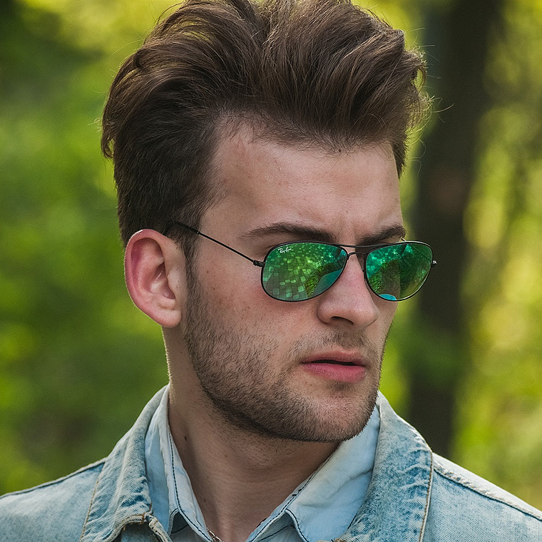 Lentes de Sol Ray Ban Aviador Cockpit RB3362 002/4J Color Verde Talla 59mm 5