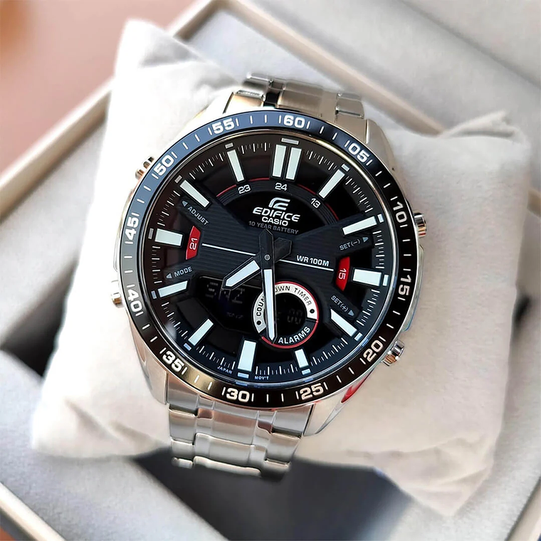 Reloj Análogo Digital Casio Original Deportivo EDIFICE EFV-C100D-1A Acero Negro 2