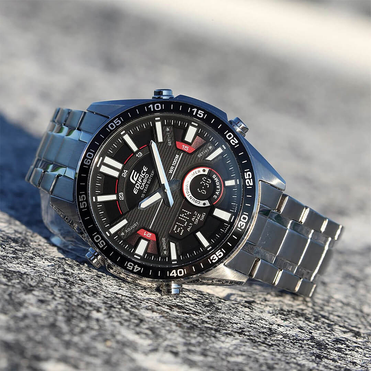 Reloj Análogo Digital Casio Original Deportivo EDIFICE EFV-C100D-1A Acero Negro 3