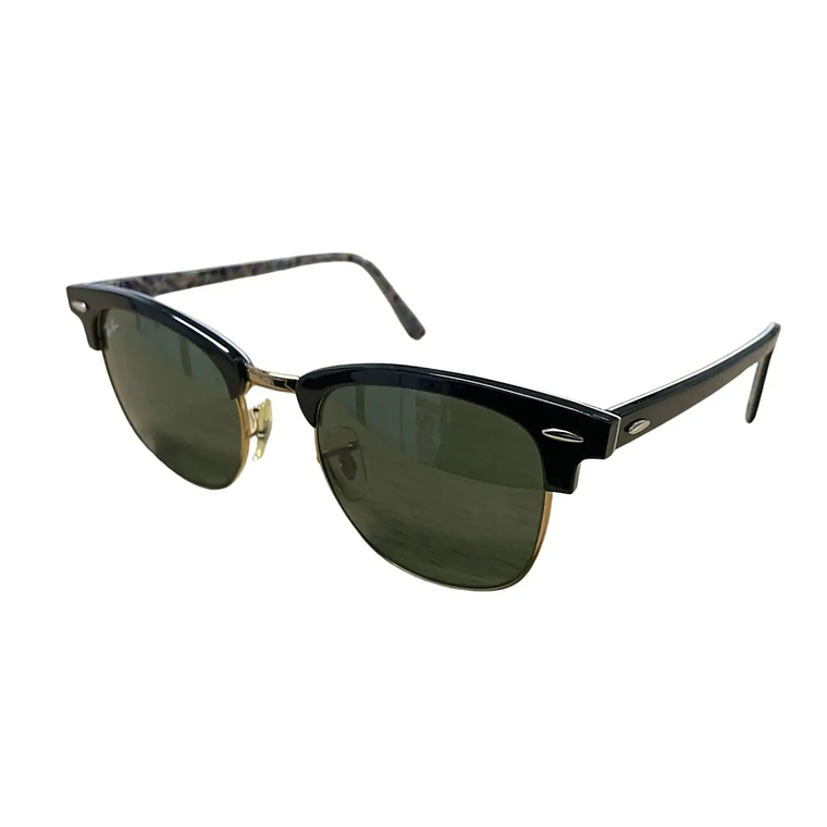 Lentes De Sol Ray Ban Clubmaster RB3016 1018 Negro con detalles floreados 51mm 2