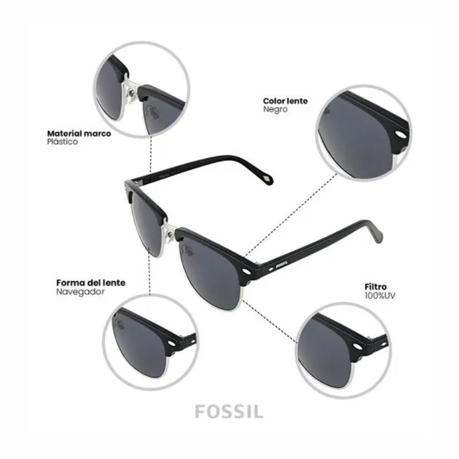 Lentes de Sol Fossil Outlook X80079 6