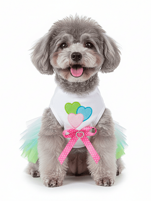 Disfraz para Perro Vestido Princesa Verde y Azul