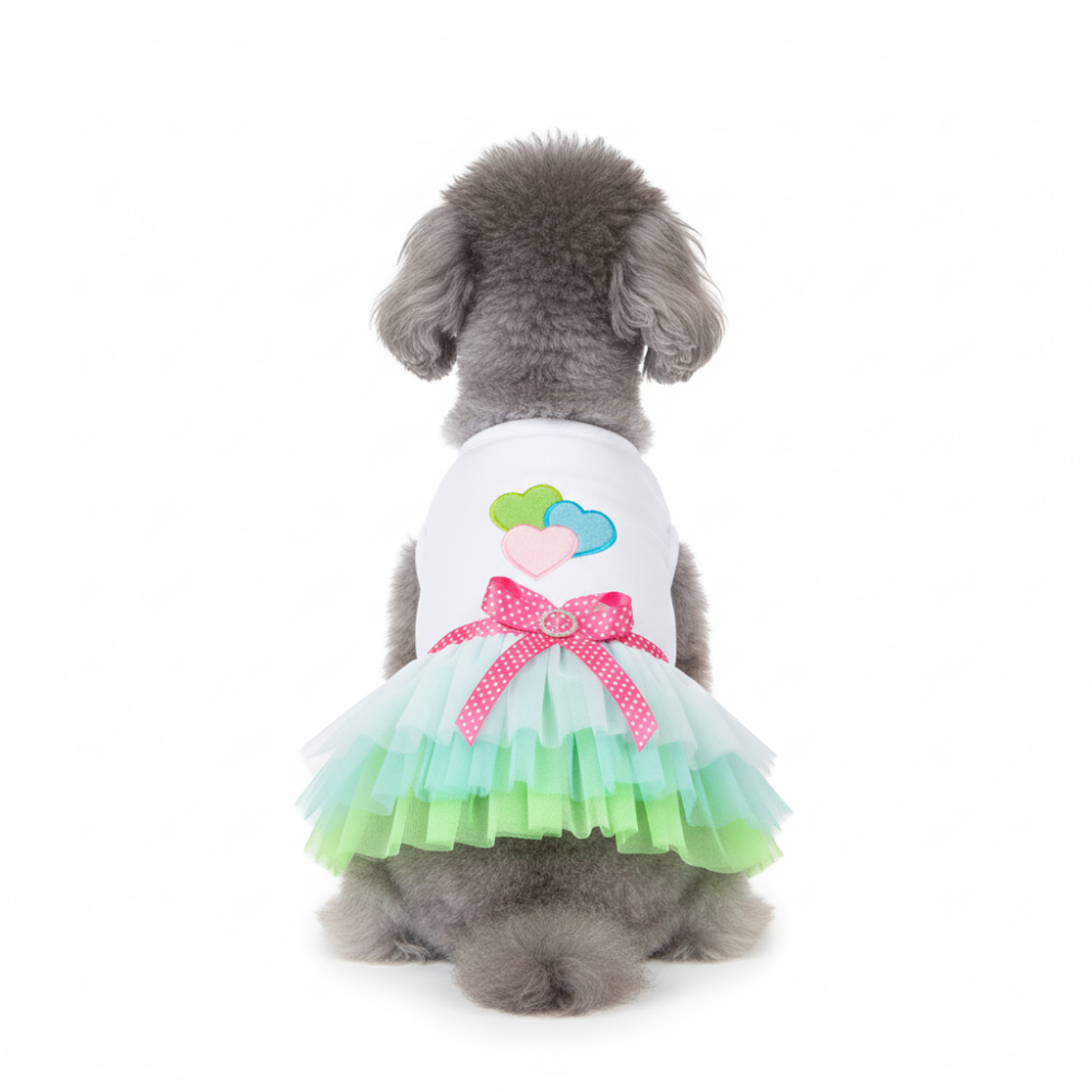 Disfraz para Perro Vestido Princesa Verde y Azul 2