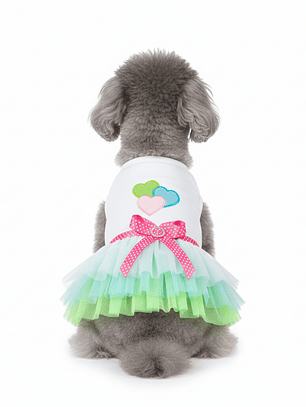 Disfraz para Perro Vestido Princesa Verde y Azul