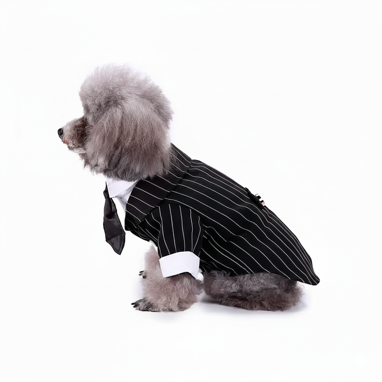 Disfraz para Perro Traje de Boda Negro y Blanco 4