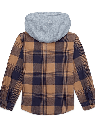Camisa de Franela a Cuadros Levis con Capucha para Niños Talla 6