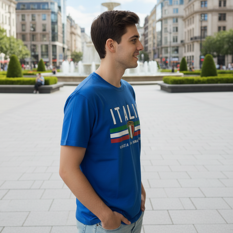 Polo JHK Logo Italia Color Azul Talla 