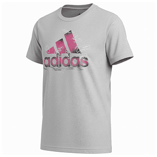 Polo Adidas Manga Corta Original GB8959 Color Gris Para Niña