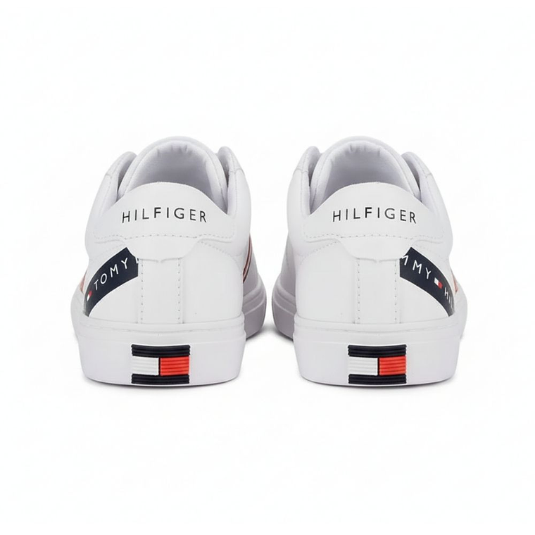 Zapatillas Tommy Hilfiger Lacen Original Color Blanco Y Rojo Unisex 2